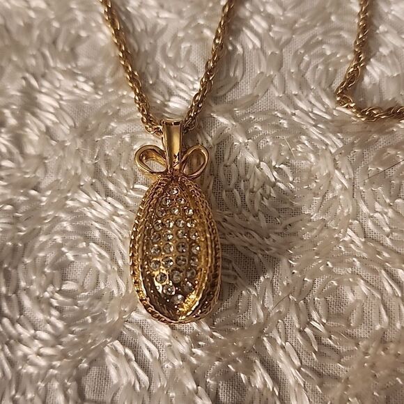 Vintage Joan Rivers Gold Paved Diamond Necklace - Picture 2 of 7